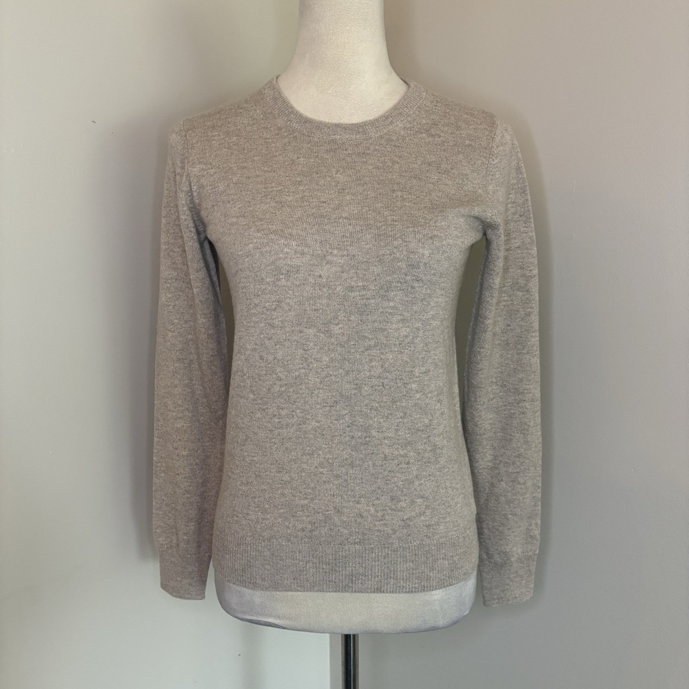 N.Peal 100% Organic Cashmere Crewneck Sweater Beige Gray XS AW24 EUC N Peal